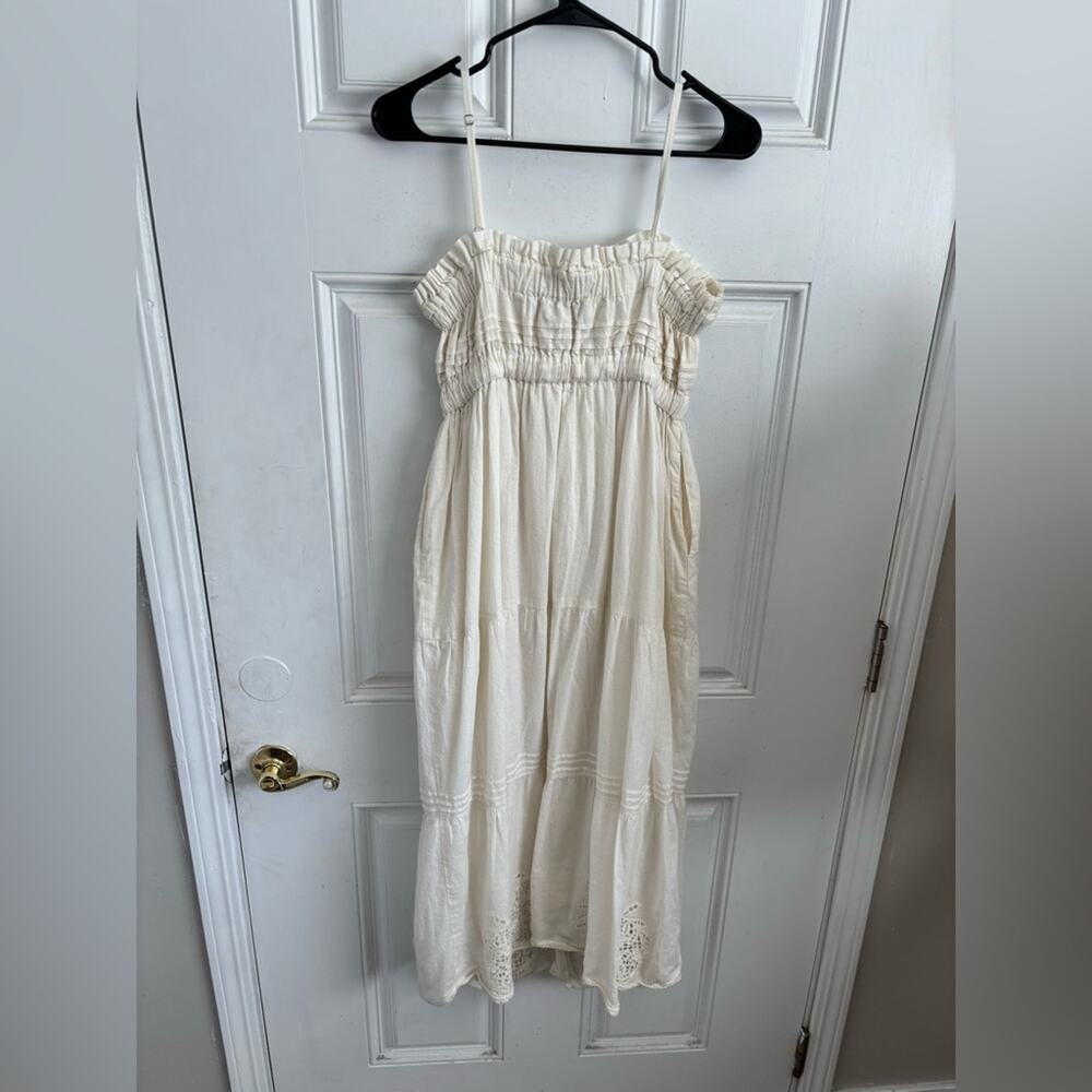 Cleobella White Smocked Midi Dress with Eyelet Detail - Picture 5 of 8
